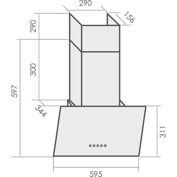 Вытяжка MBS Alpinia 160 glass white (белое стекло) фото 2
