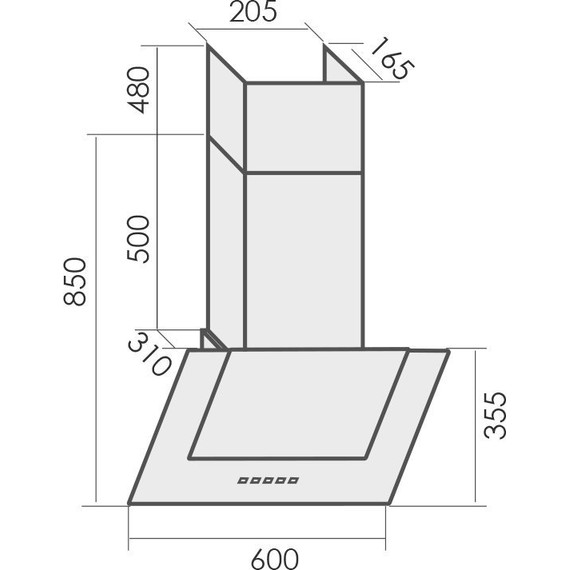 Вытяжка MBS Fatsia 160 glass white (белое стекло) фото 2