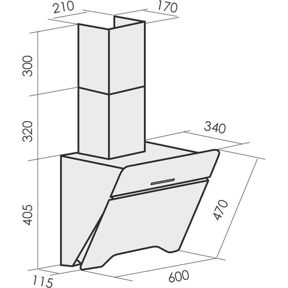 Вытяжка MBS Felicia 160 glass white (белое стекло) фото 2