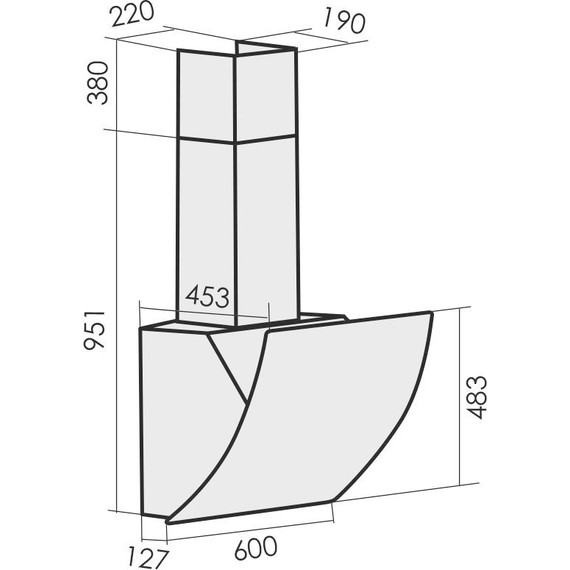 Вытяжка MBS Freesia 160 glass black (чёрное стекло) фото 2