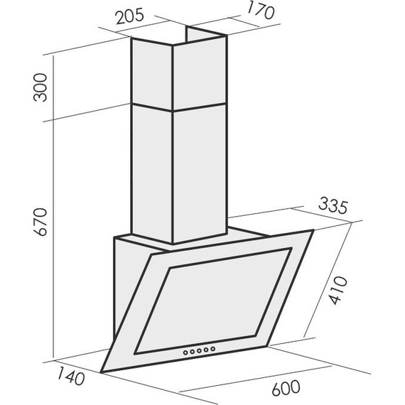 Вытяжка MBS Galtonia 160 glass white (белое стекло) фото 2