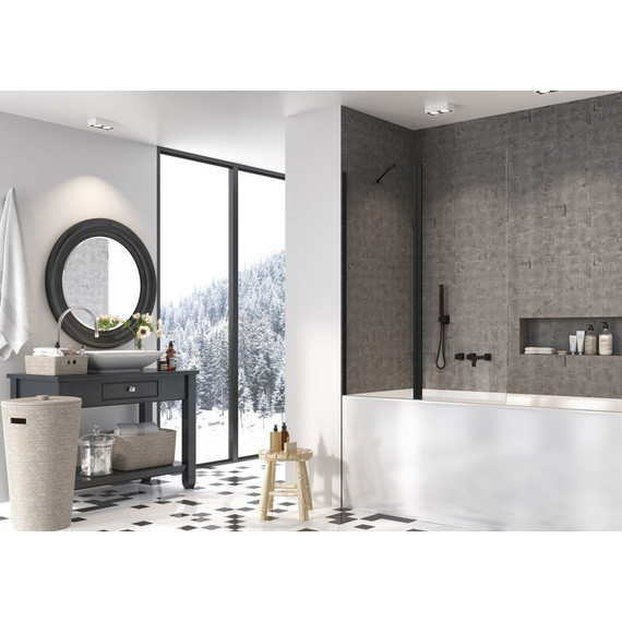 Шторка для ванны Radaway Nes 8 Black PND II 120 см 10088120-54-01L (стекло 8 мм), черный/прозрачное фото 2