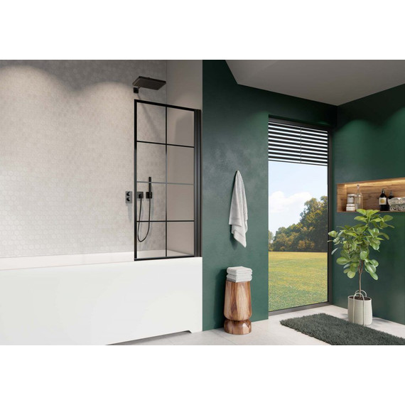 Шторка для ванны Radaway Nes 8 Black PNJ I Factory 100 см 10061100-54-55R (стекло 8 мм), черный/прозрачное фото 2