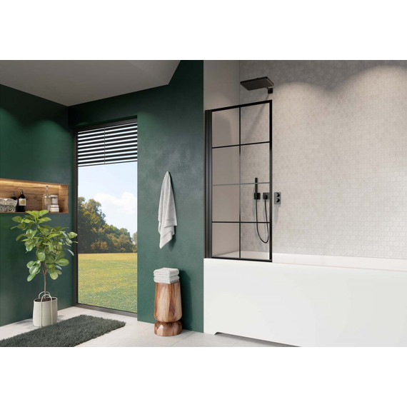 Шторка для ванны Radaway Nes 8 Black PNJ I Factory 100 см 10061100-54-55L (стекло 8 мм), черный/прозрачное фото 2