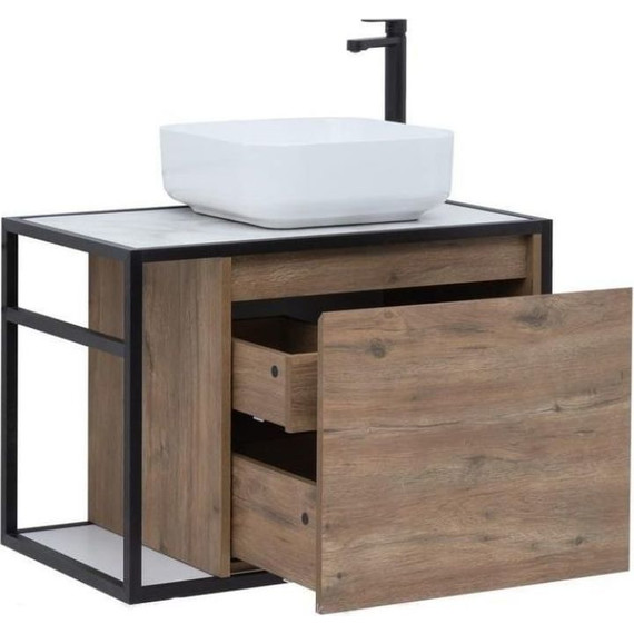 Тумба подвесная со столешницей Aquanet Nova Lite Loft 75 см 261653, дуб рошелье R - 3 Тумба подвесная со столешницей Aquanet Nova Lite Loft 75 см 261653, дуб рошелье R фото 3