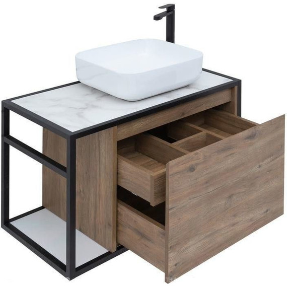 Тумба подвесная со столешницей Aquanet Nova Lite Loft 75 см 261653, дуб рошелье R - 5 Тумба подвесная со столешницей Aquanet Nova Lite Loft 75 см 261653, дуб рошелье R фото 5