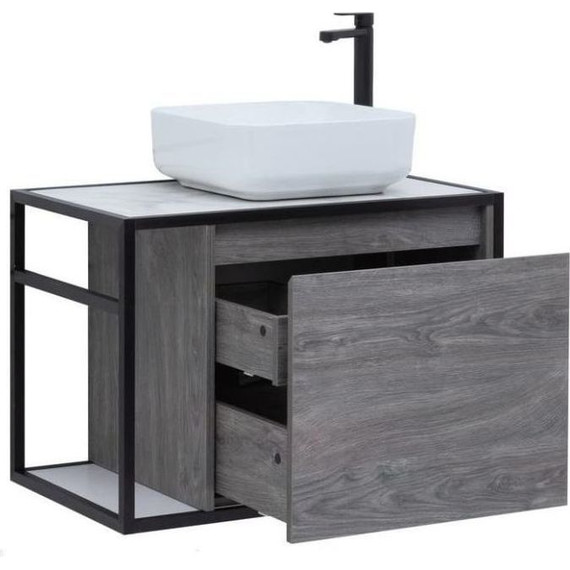 Тумба подвесная со столешницей Aquanet Nova Lite Loft 75 см 261653, дуб рошелье R фото 4