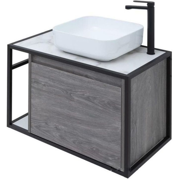 Тумба подвесная со столешницей Aquanet Nova Lite Loft 75 см 261653, дуб рошелье R фото 5