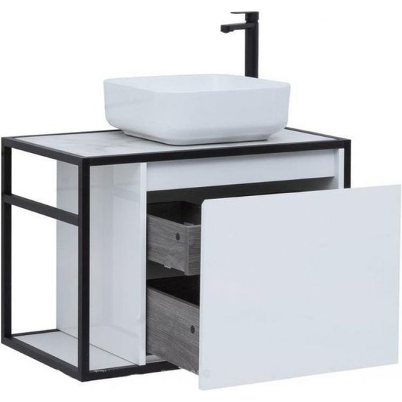 Тумба подвесная со столешницей Aquanet Nova Lite Loft 75 см 261649, белый R фото 6