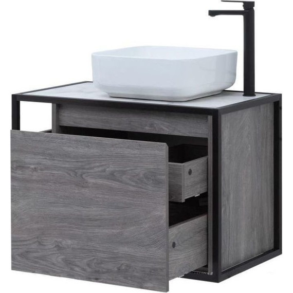 Тумба подвесная со столешницей Aquanet Nova Lite Loft 75 см 261653, дуб рошелье R фото 7