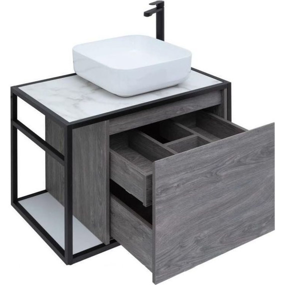 Тумба подвесная со столешницей Aquanet Nova Lite Loft 75 см 261653, дуб рошелье R фото 8