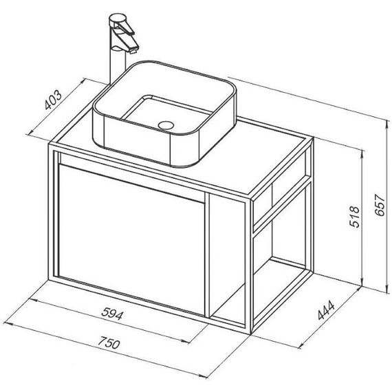 Тумба подвесная со столешницей Aquanet Nova Lite Loft 75 см 261654, дуб рошелье L - 10 Тумба подвесная со столешницей Aquanet Nova Lite Loft 75 см 261654, дуб рошелье L фото 10