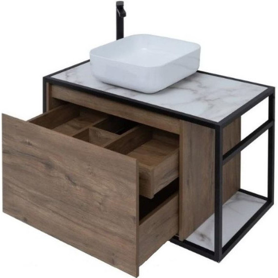 Тумба подвесная со столешницей Aquanet Nova Lite Loft 90 см 261656, дуб рошелье L фото 2