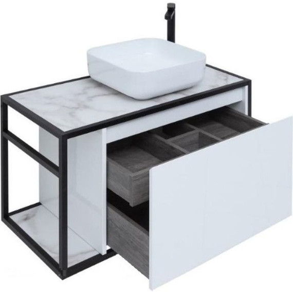 Тумба подвесная со столешницей Aquanet Nova Lite Loft 90 см 261651, белый R фото 4