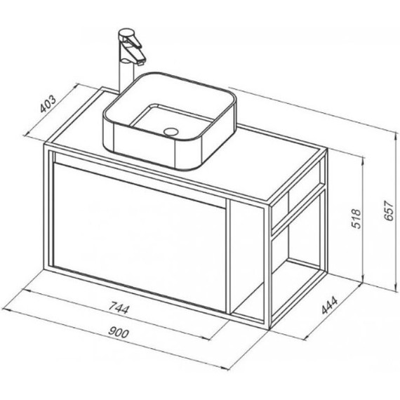 Тумба подвесная со столешницей Aquanet Nova Lite Loft 90 см 261652, белый L фото 6