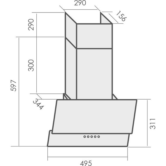 Вытяжка MBS Meryta 150 glass black (чёрное стекло) фото 2