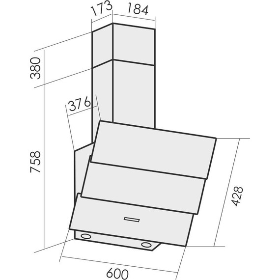 Вытяжка MBS Slavia 160 glass white (белое стекло) фото 2