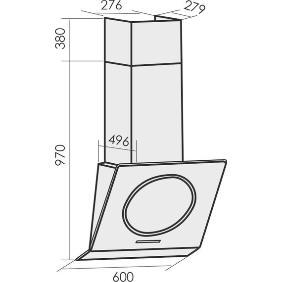 Вытяжка MBS Trevesia 160 glass black (чёрное стекло) фото 2