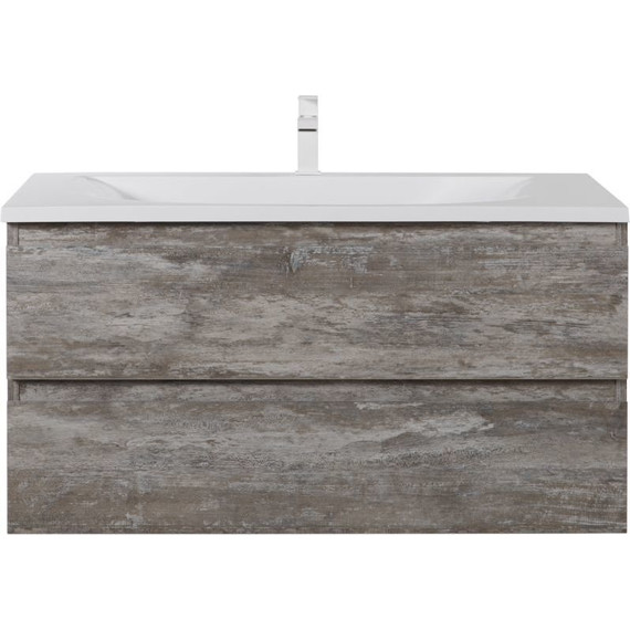 Тумба подвесная с раковиной Cezares MOLVENO-100-2C-SO-LG 100 см, Legno Grigio фото 