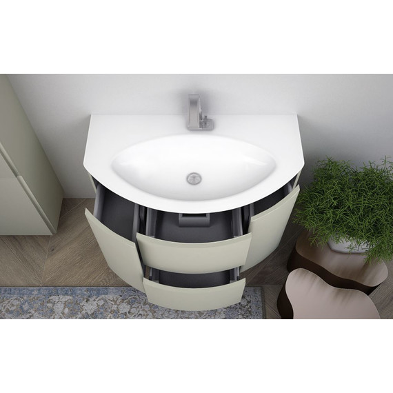 Тумба подвесная с раковиной Cezares Eden 90 см 55071, Grigio natura фото 3