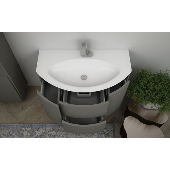 Тумба подвесная с раковиной Cezares Eden 90 см 55069, Grigio talpa opaco фото 3