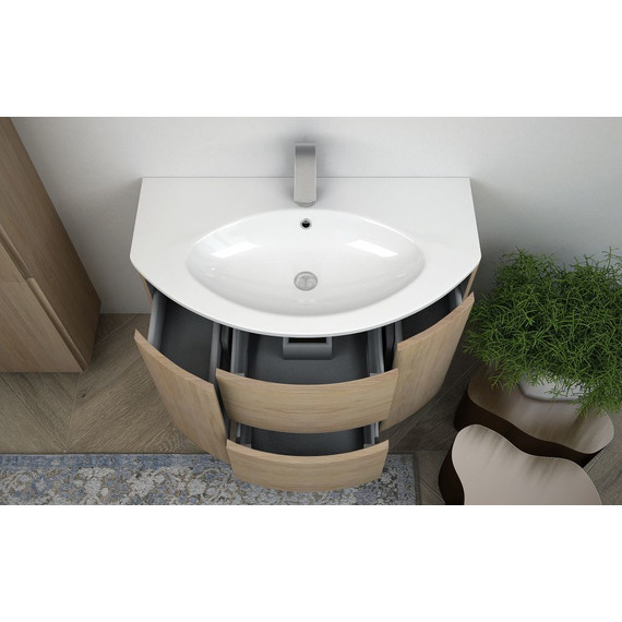 Тумба подвесная с раковиной Cezares Eden 90 см 55073, Rovere tabacco фото 3