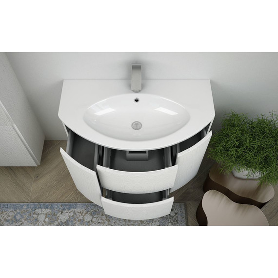 Тумба подвесная с раковиной Cezares Eden 90 см 55072, Frassino bianco - 2 Тумба подвесная с раковиной Cezares Eden 90 см 55072, Frassino bianco фото 2