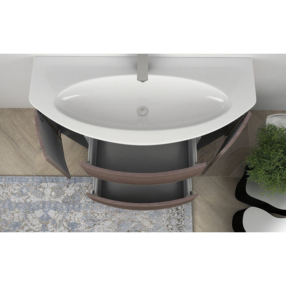 Тумба подвесная с раковиной Cezares Eden 120 см 54408, Rovere scuro фото 3