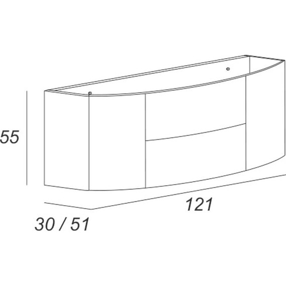 Тумба подвесная с раковиной Cezares Eden 120 см 54408, Rovere scuro фото 5