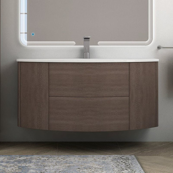 Тумба подвесная с раковиной Cezares Eden 120 см 54408, Rovere scuro фото 