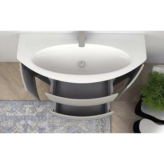 Тумба подвесная с раковиной Cezares Eden 120 см 54417, Grigio natura фото 3