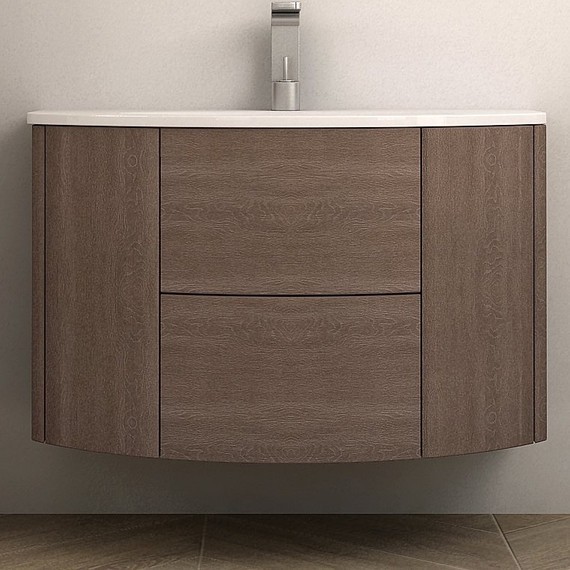 Тумба подвесная с раковиной Cezares Eden 90 см 55070, Rovere scuro фото 