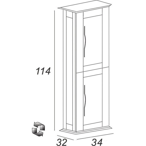 Пенал подвесной Cezares Tiffany 40 см 54963, Bianco opaco фото 5