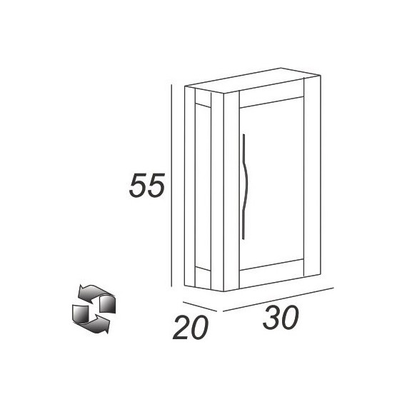 Шкаф подвесной Cezares Tiffany 30 см 54957, Bianco opaco фото 5