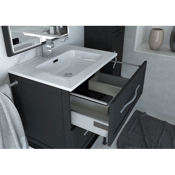 Тумба подвесная с раковиной Cezares Tiffany 75 см 54949, Nero grafite фото 5