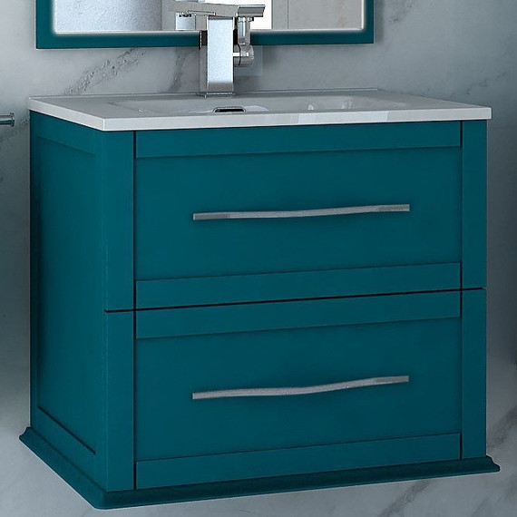Тумба подвесная с раковиной Cezares Tiffany 60 см 54947, Blu Petrolio фото 