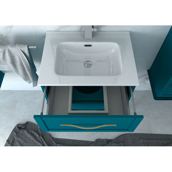 Тумба подвесная с раковиной Cezares Tiffany 75 см 54950, Blu Petrolio фото 5