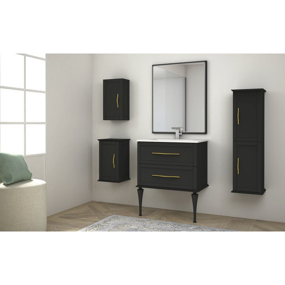 Тумба подвесная с раковиной Cezares Tiffany 75 см 54949, Nero grafite фото 4