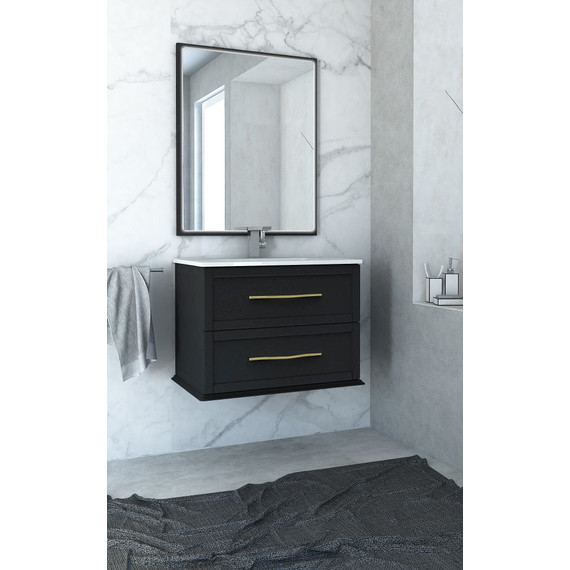 Тумба подвесная с раковиной Cezares Tiffany 75 см 54949, Nero grafite фото 2