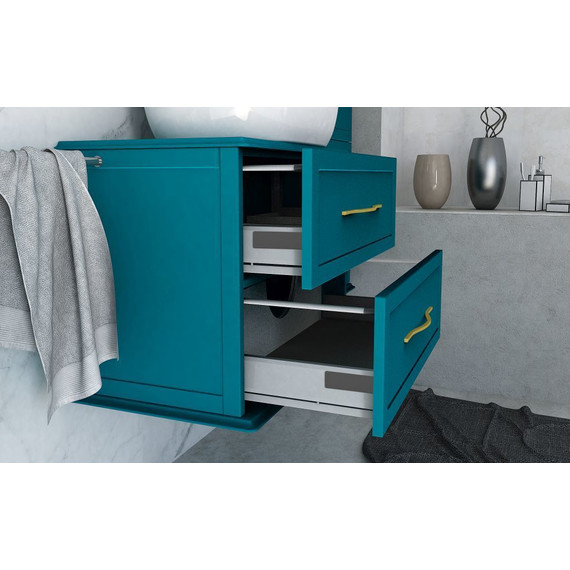 Тумба подвесная с раковиной Cezares Tiffany 75 см 54950, Blu Petrolio фото 2
