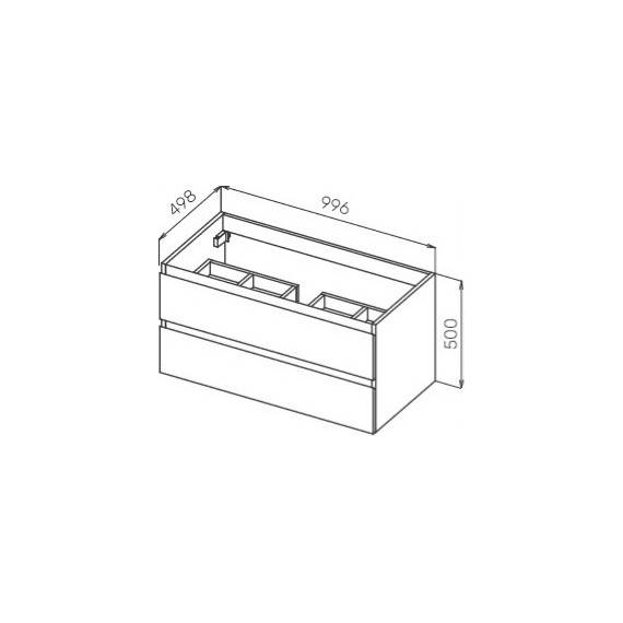 Тумба подвесная с раковиной Cezares MOLVENO-100-2C-SO-LG 100 см, Legno Grigio фото 2