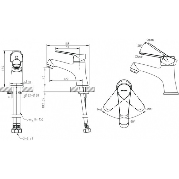 Смеситель для раковины Bravat Emeralda F1135147CP-RUS фото 4