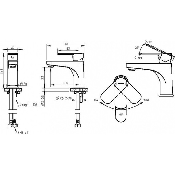 Смеситель для раковины Bravat Louise F1191183CP-RUS - 2 Смеситель для раковины Bravat Louise F1191183CP-RUS фото 2