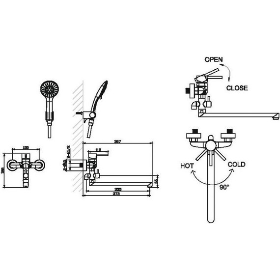 Смеситель для ванны Bravat Slim F6332366CP-01L-RUS фото 2