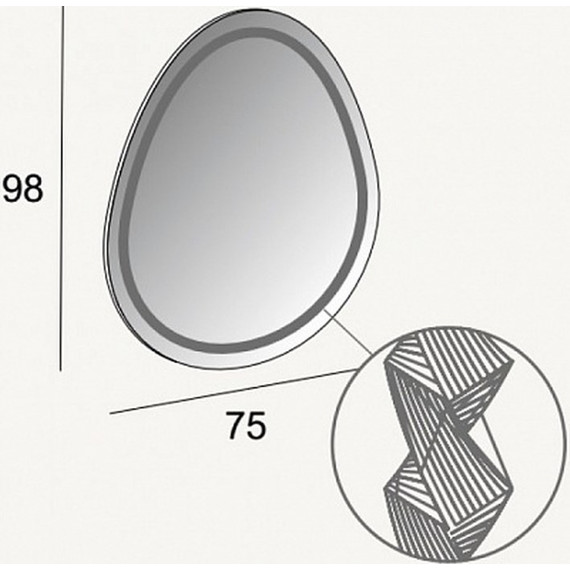 Зеркало Cezares Led 98 см 44777 фото 4