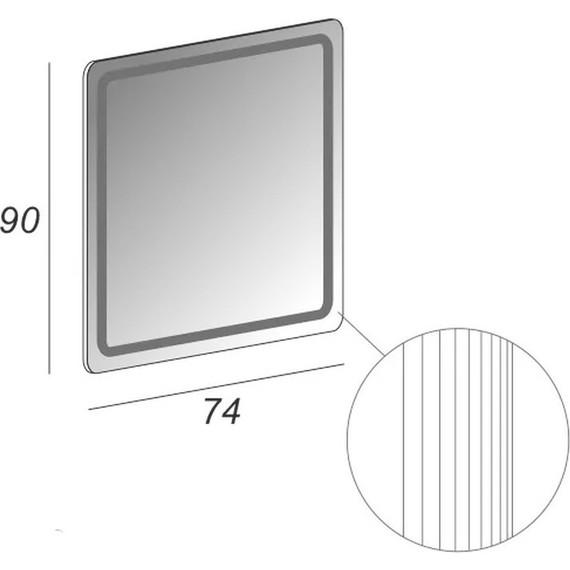 Зеркало Cezares Led 74 см 54355 фото 3