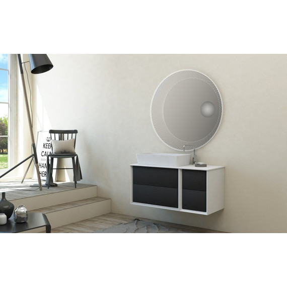 Тумба подвесная с раковиной Cezares Bellagio 70 см 54715, белый/Grafite фото 5