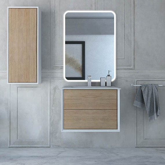 Шкаф подвесной Cezares Bellagio 40 см 54722, белый/Rovere tabacco фото 2