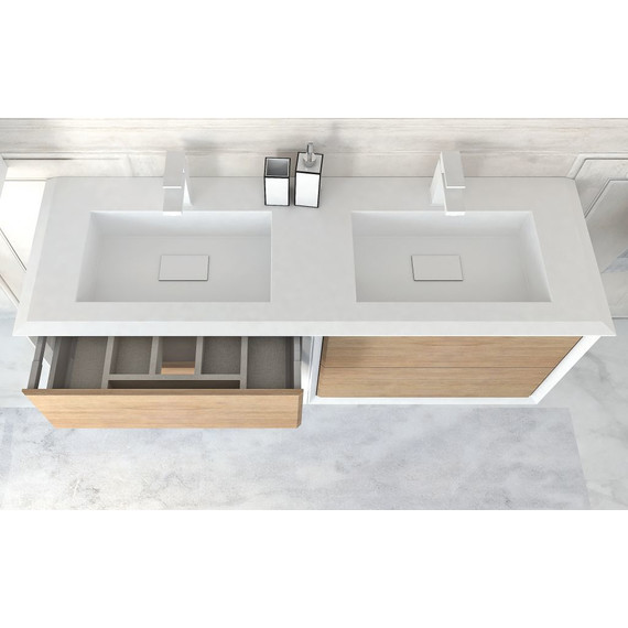 Тумба подвесная с раковиной Cezares Bellagio 70 см 54716, белый/Rovere Tabacco - 8 Тумба подвесная с раковиной Cezares Bellagio 70 см 54716, белый/Rovere Tabacco фото 8