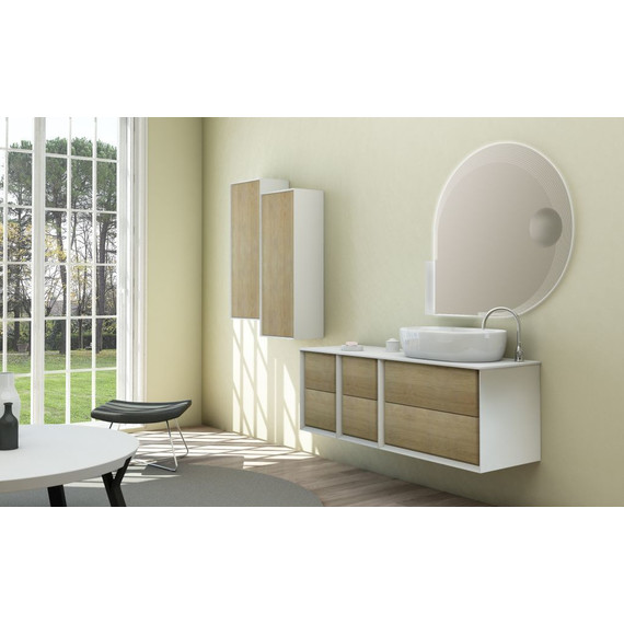 Шкаф подвесной Cezares Bellagio 40 см 54722, белый/Rovere tabacco фото 6